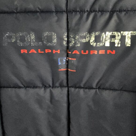Polo Sports Ralph Lauren Puff jacket‎ reversible mens Large blue red spell out - Picture 7 of 11